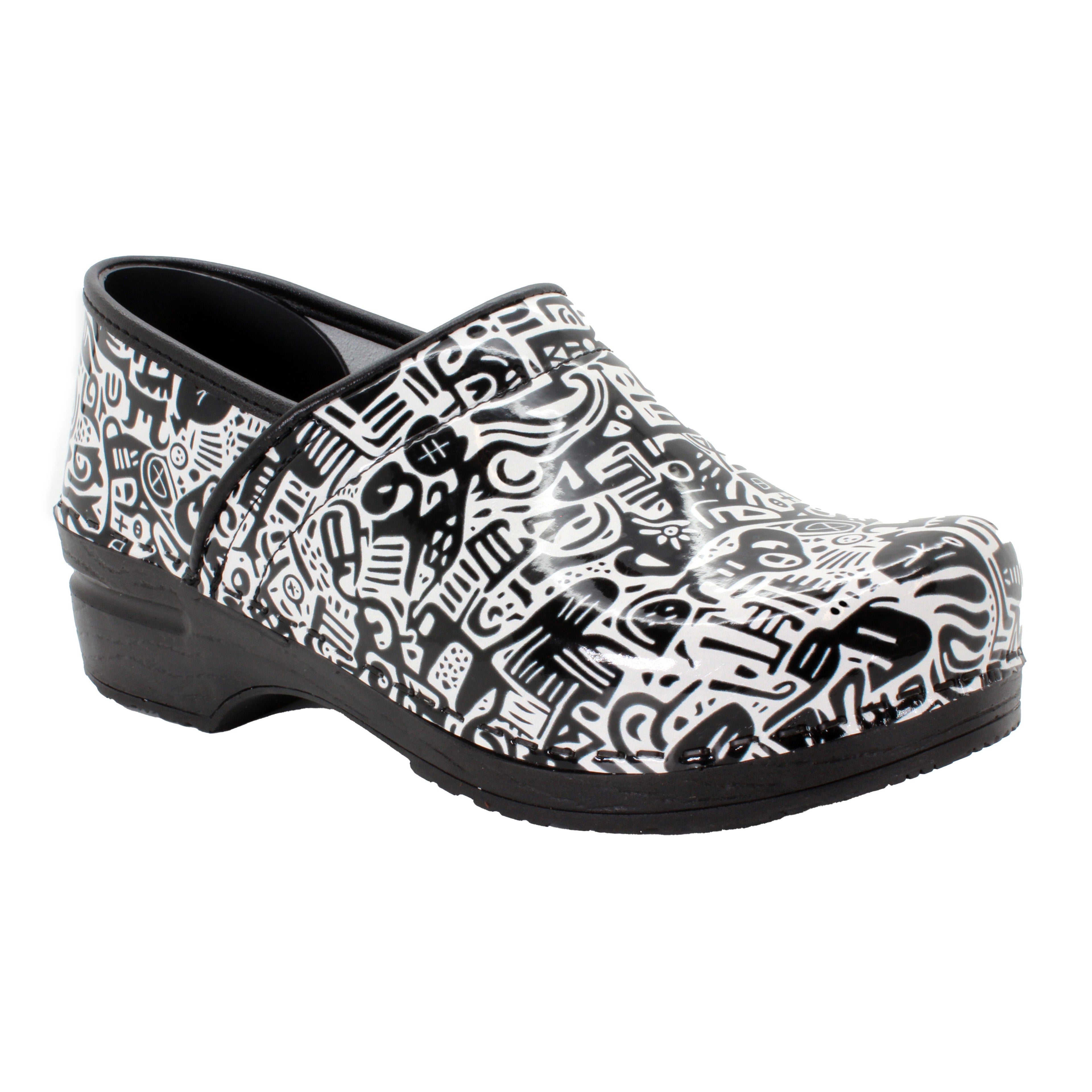 BJORK PROFESSIONAL Juni Printed Leather Clogs - CLOSEOUT