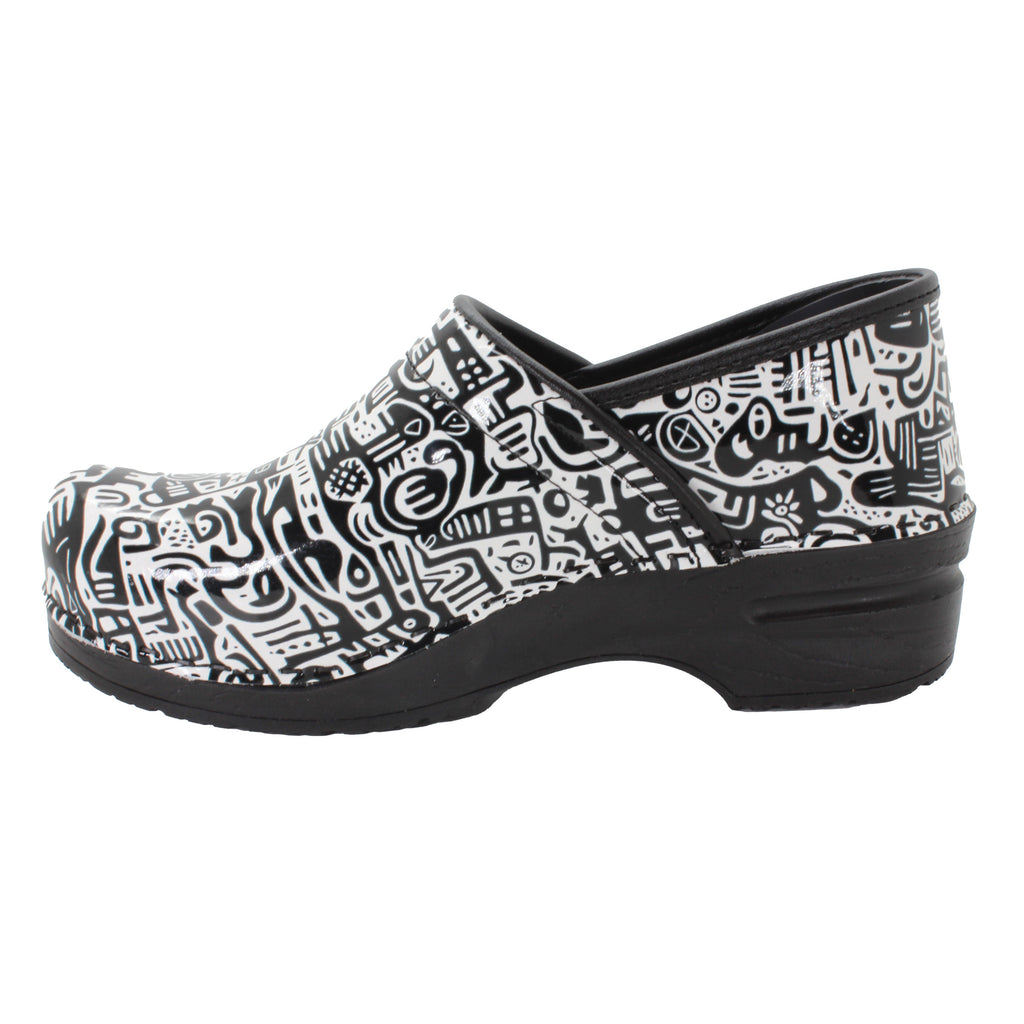 BJORK PROFESSIONAL Juni Printed Leather Clogs - CLOSEOUT