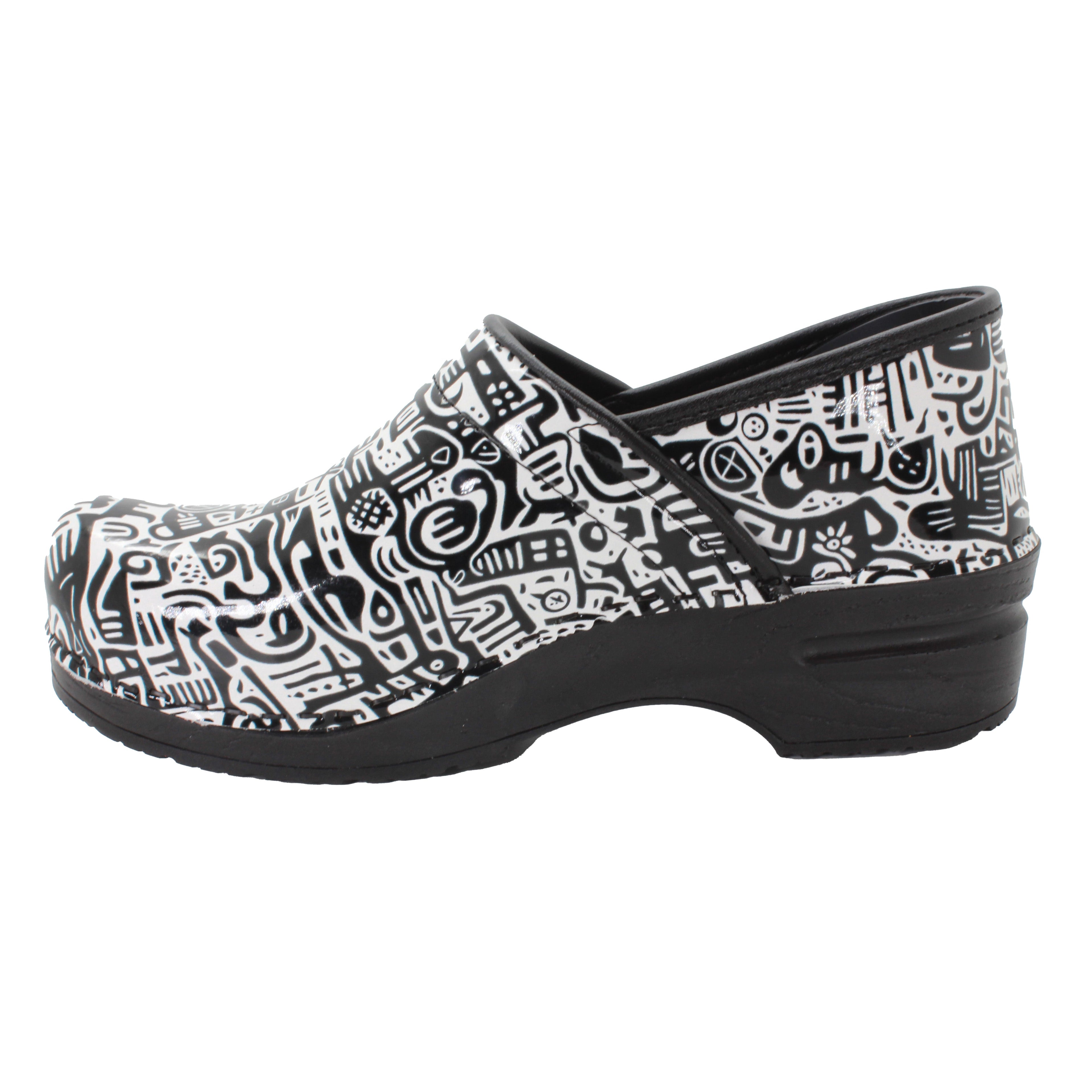 BJORK PROFESSIONAL Juni Printed Leather Clogs - CLOSEOUT