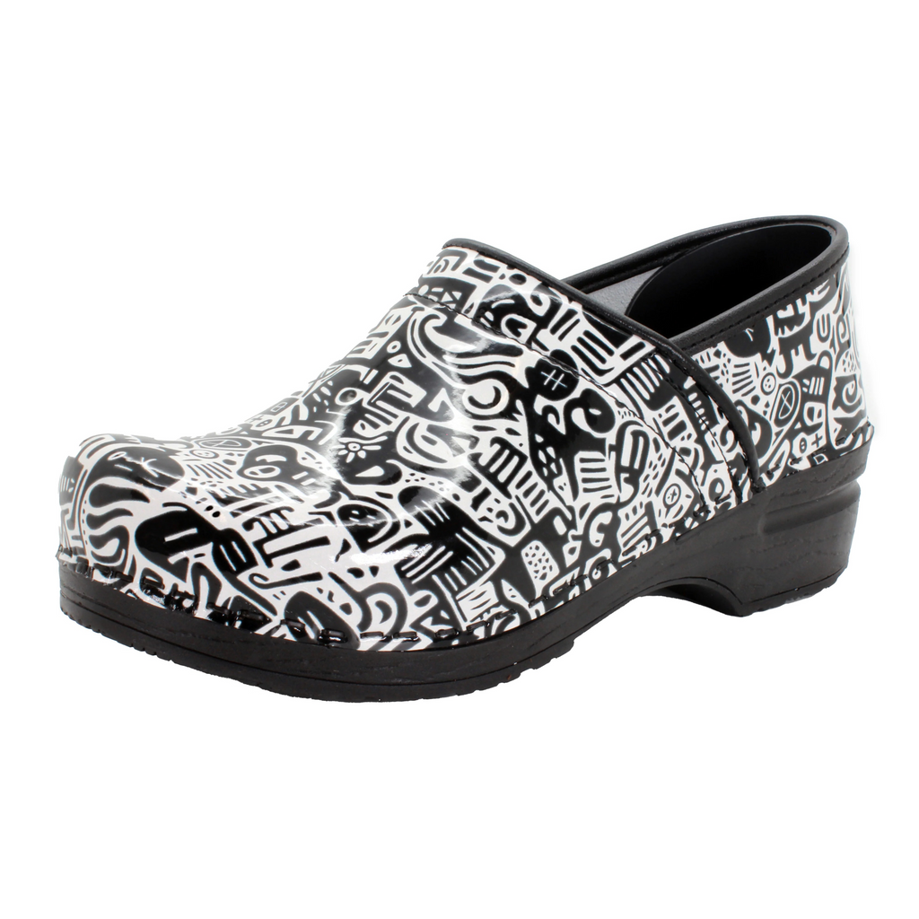 BJORK PROFESSIONAL Juni Printed Leather Clogs - CLOSEOUT