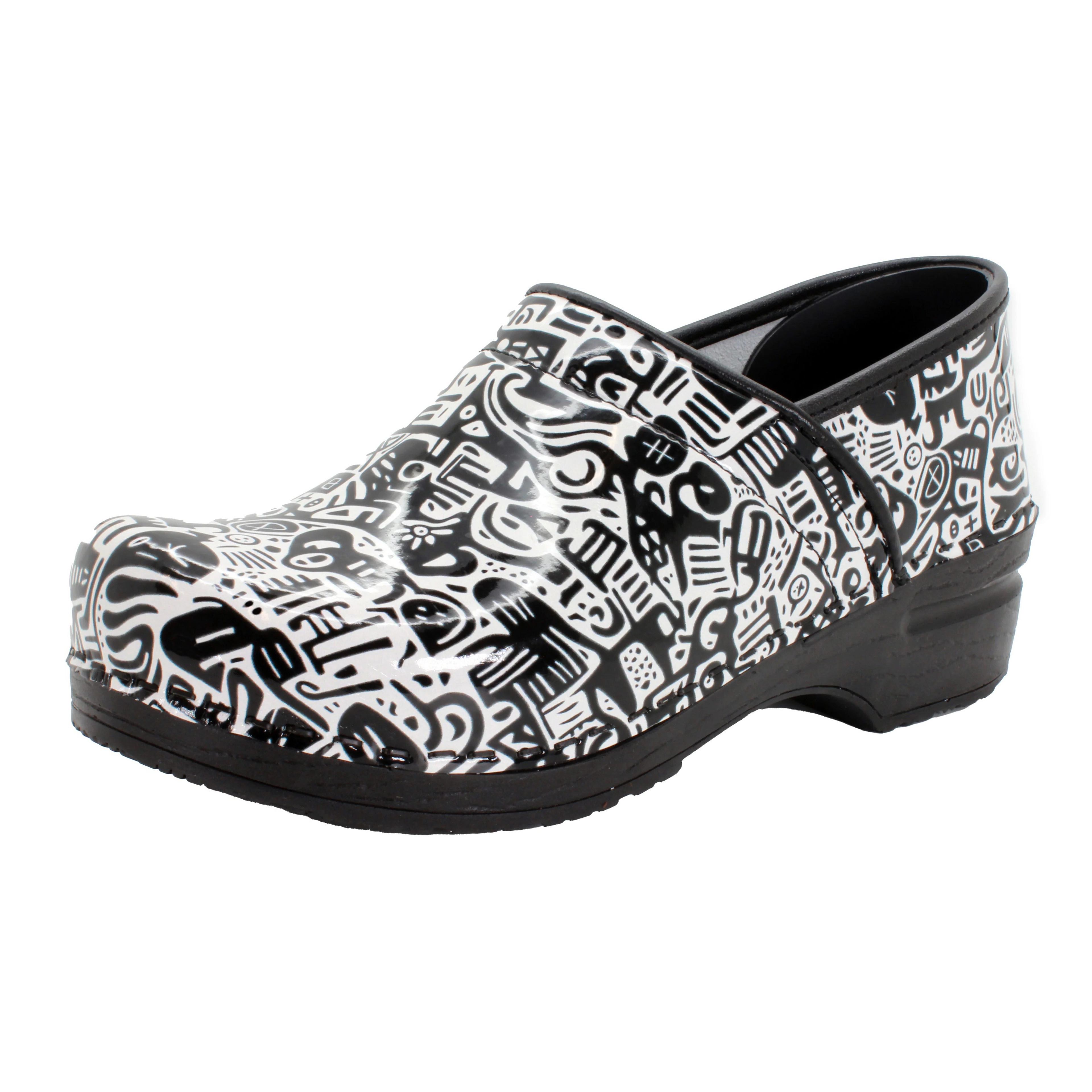 BJORK PROFESSIONAL Juni Printed Leather Clogs - CLOSEOUT