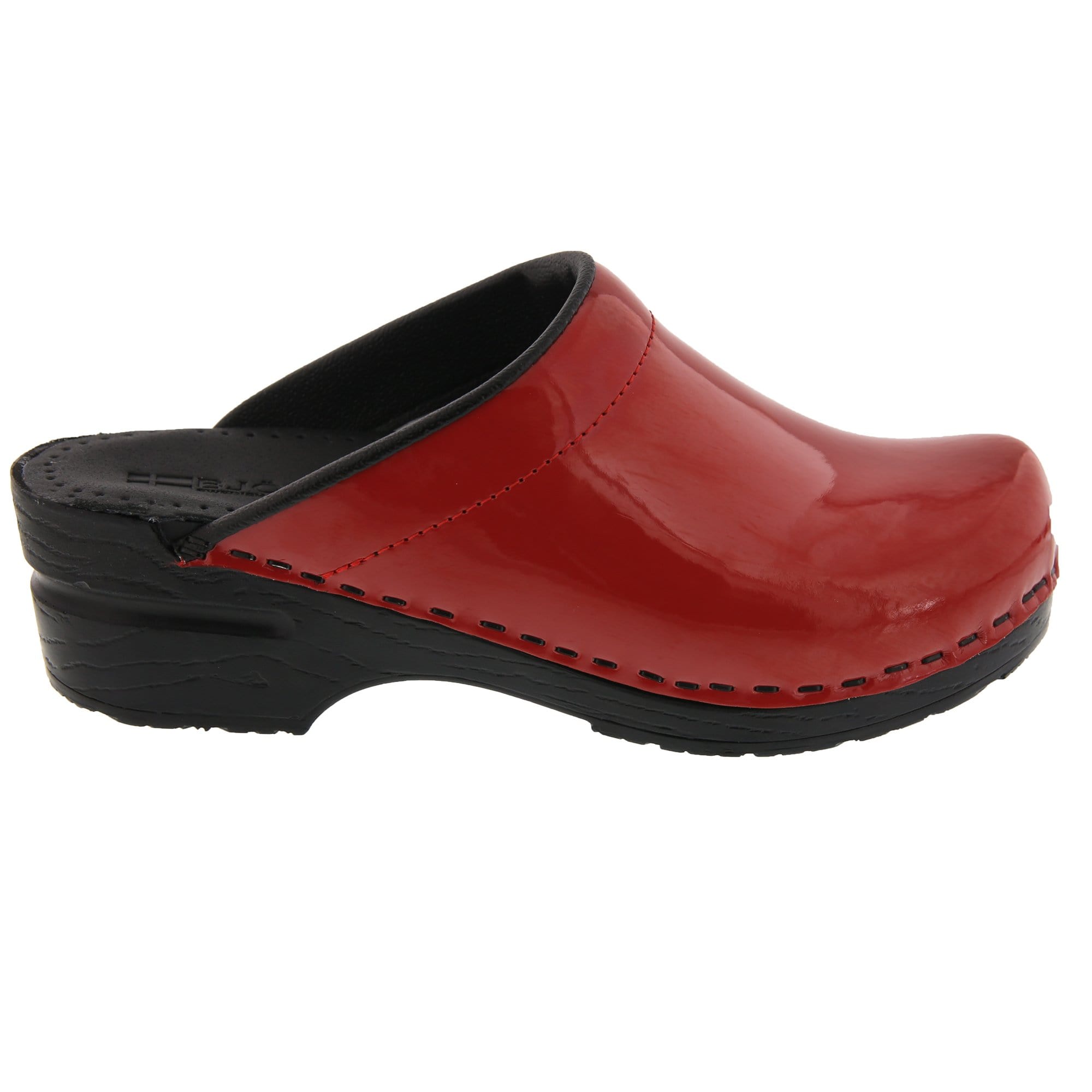 BJORK Elly Öffnen Sie Red Patent Leder Clogs