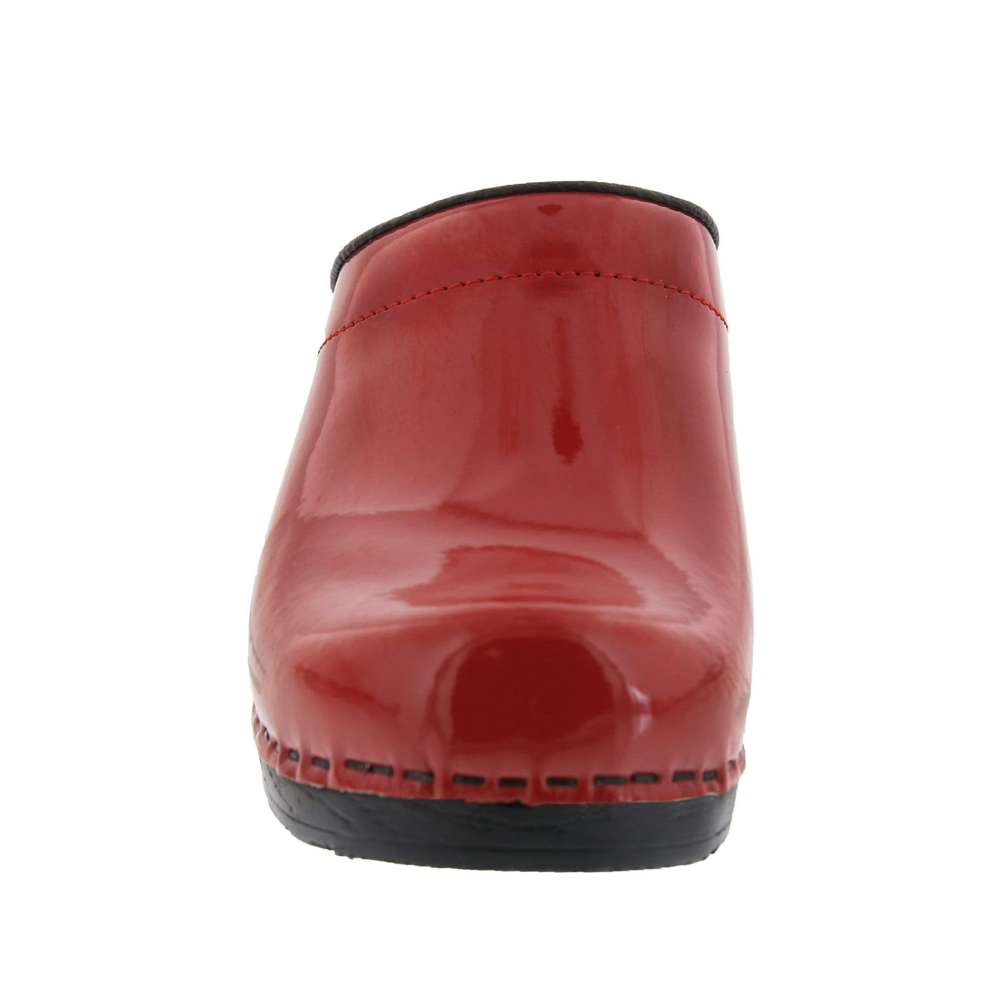 BJORK Elly Öffnen Sie Red Patent Leder Clogs