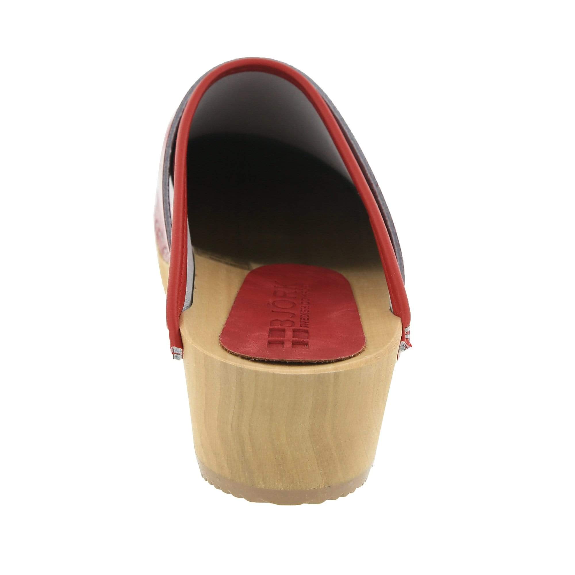 BJORK LEIA Holz Open Back Red Patent Leder Clogs