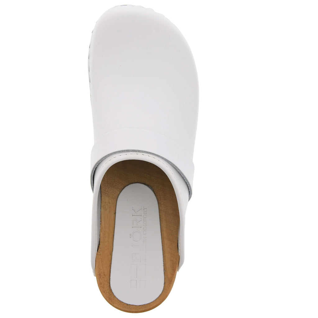 BJORK Maja White Wood Öffnen Sie Lederschuhe