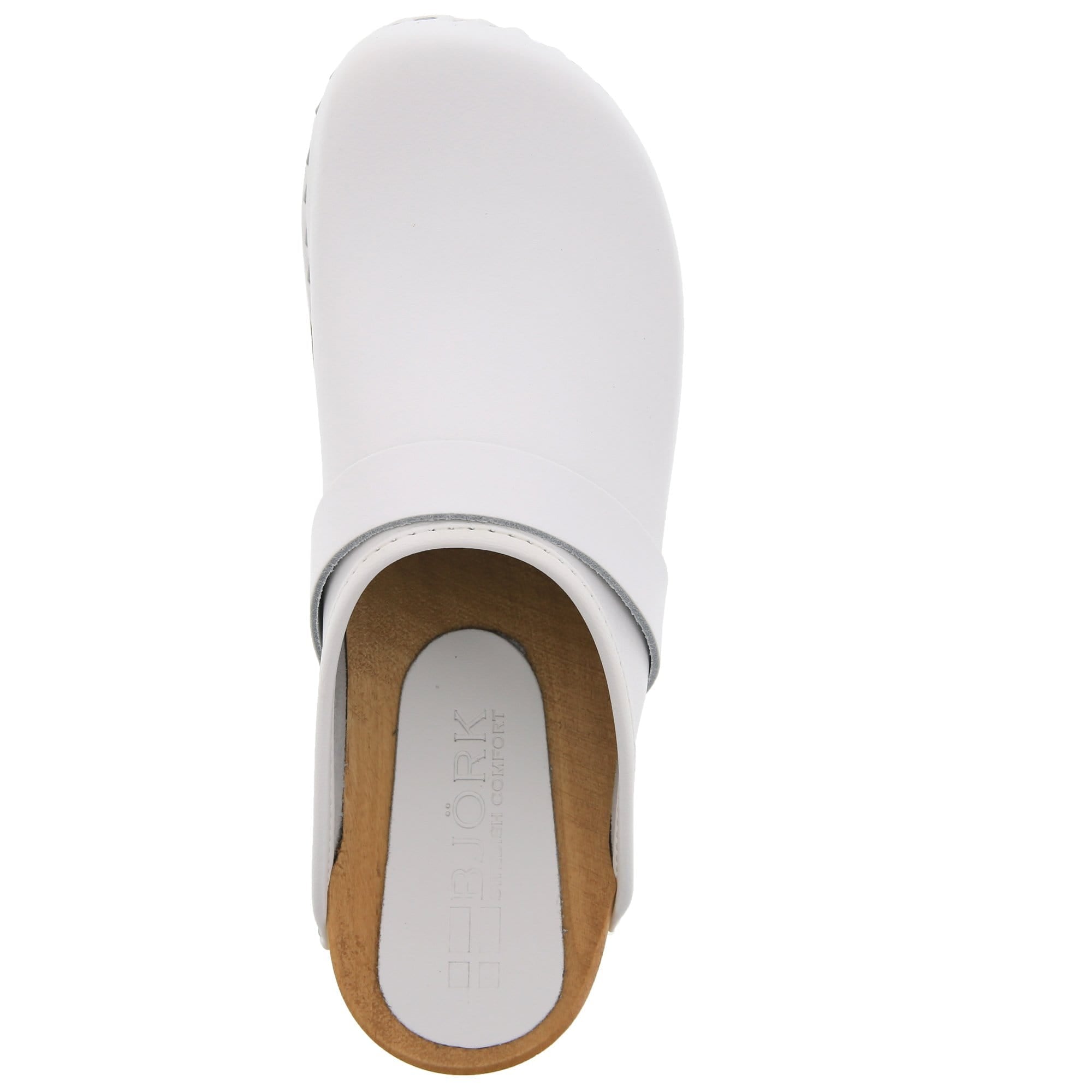 BJORK Maja White Wood Öffnen Sie Lederschuhe