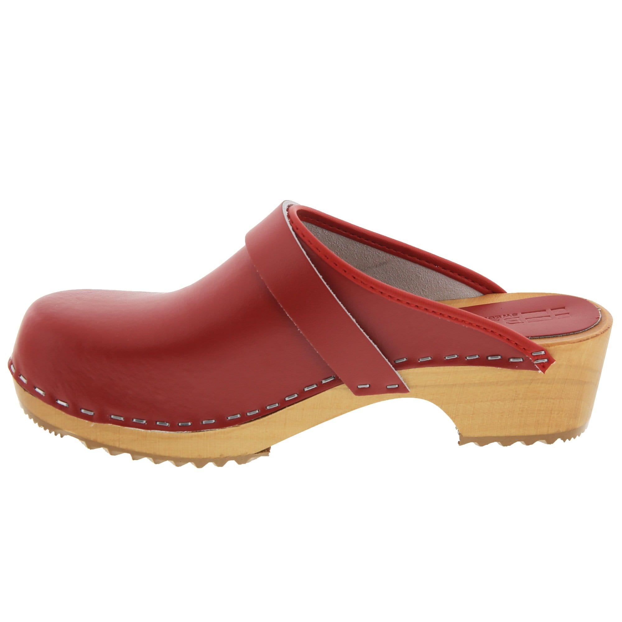 BJORK Maja Wood Öffnen Sie Leder Clogs