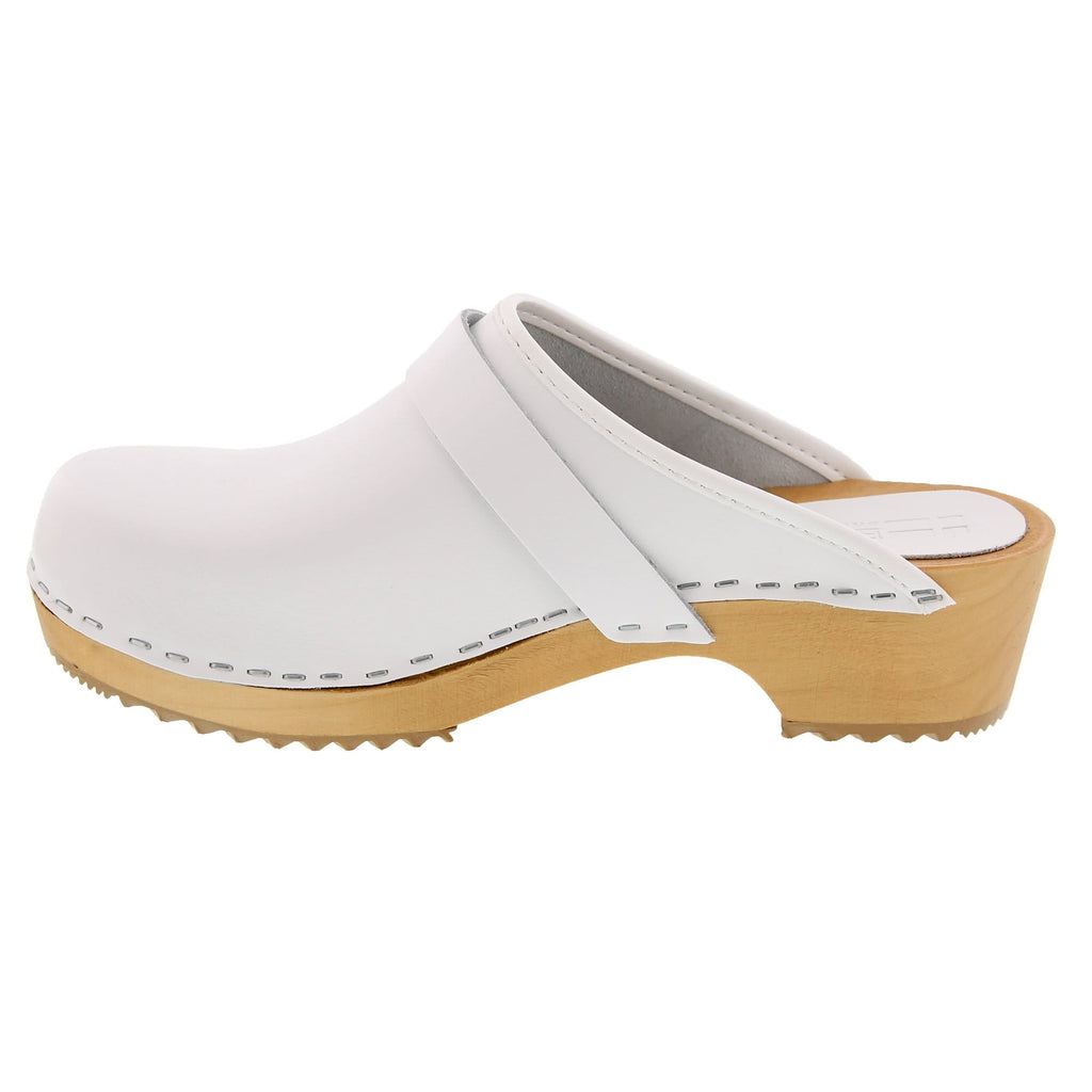 BJORK Maja White Wood Öffnen Sie Lederschuhe