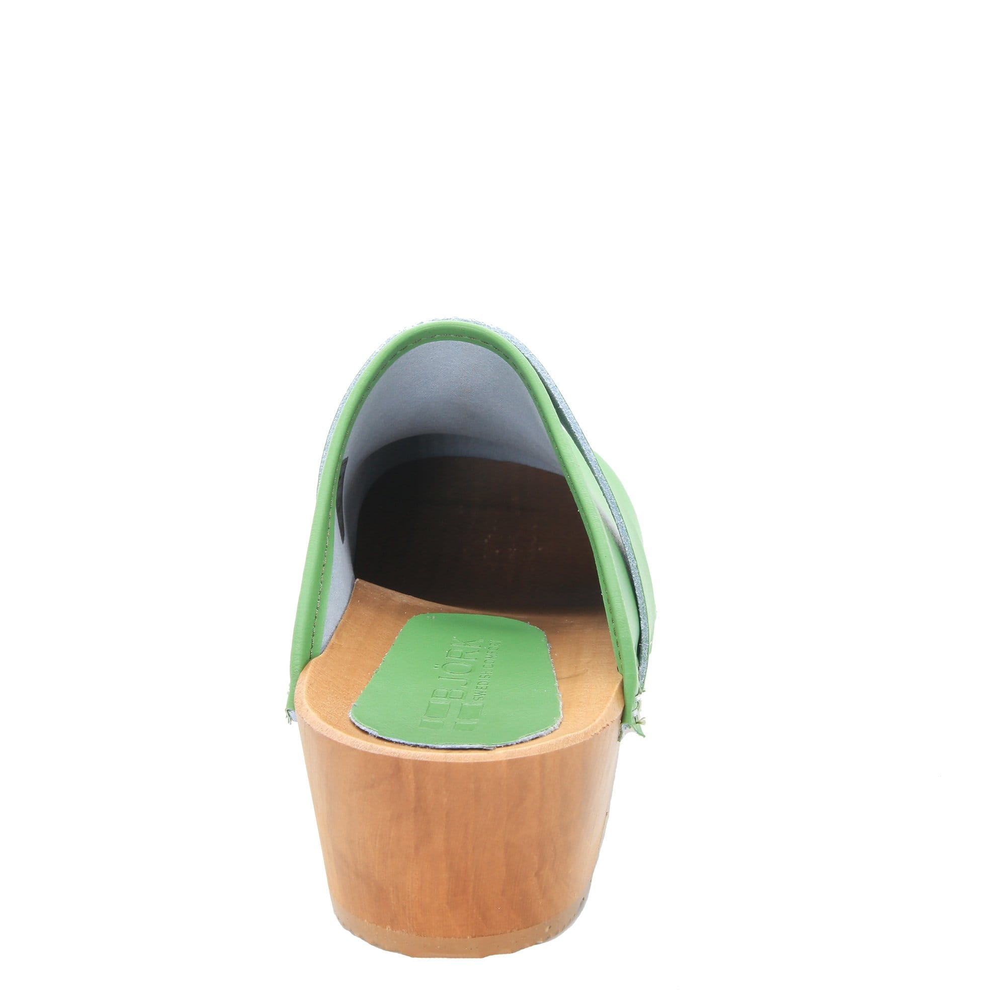 BJORK Maja Wood Öffnen Sie Leder Clogs