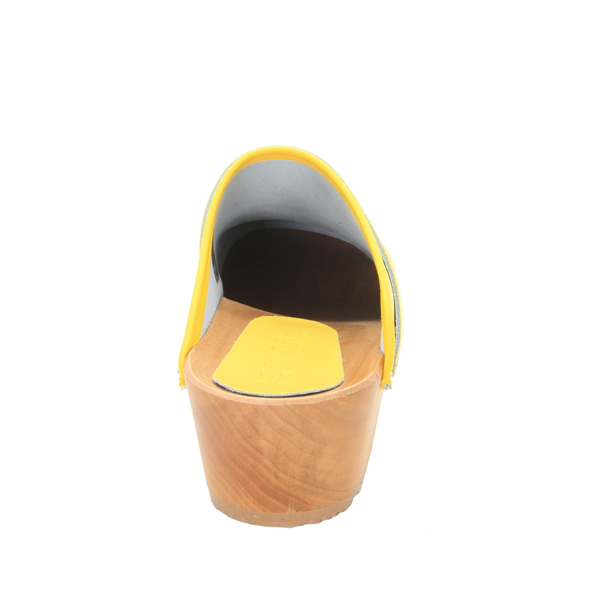BJORK Maja Wood Öffnen Sie Leder Clogs