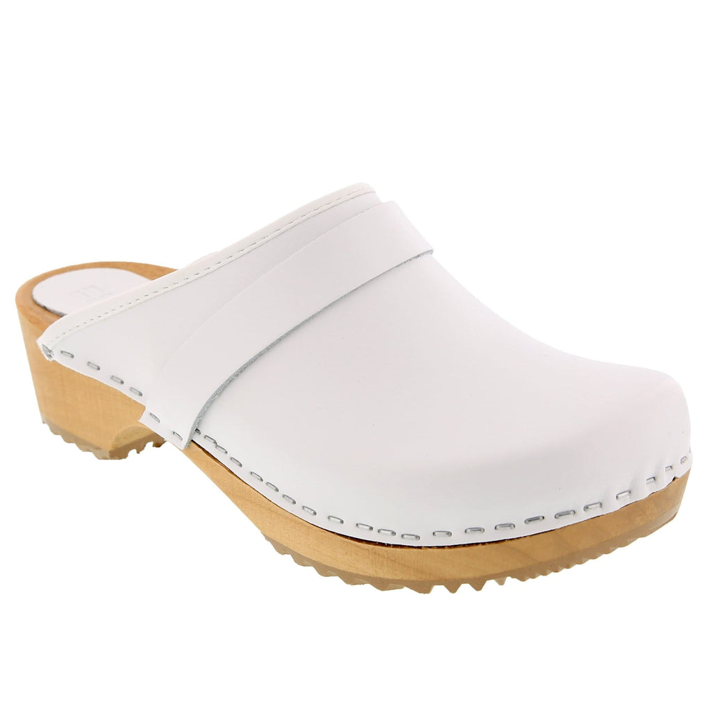 BJORK Maja White Wood Öffnen Sie Lederschuhe