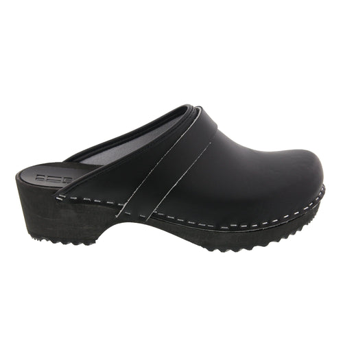 BJORK Mala Wood Öffnen Sie Leder Clogs