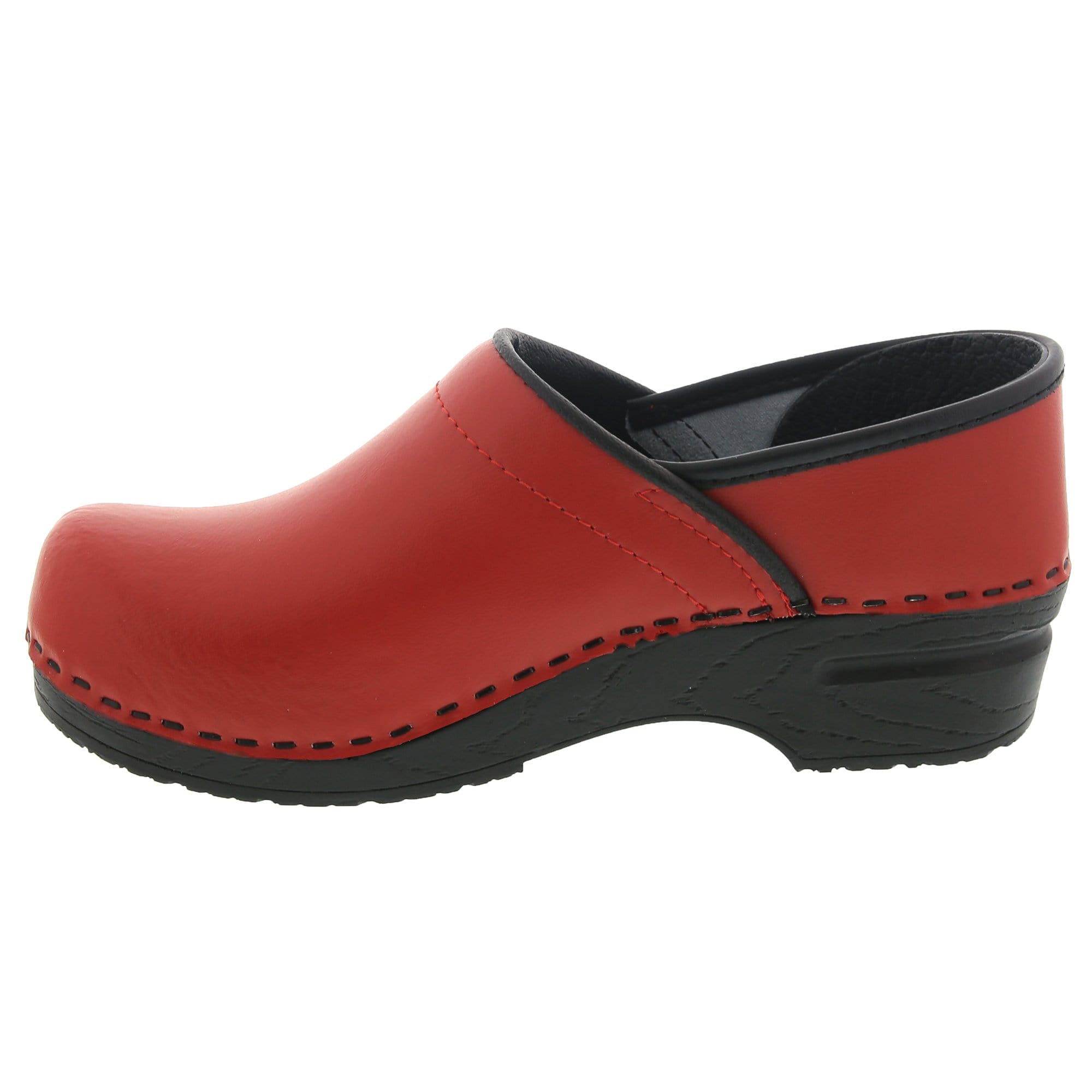 BJORK PRO ELLA Red Leather Clogs - CLOSEOUT