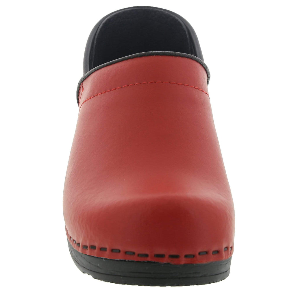 BJORK PRO ELLA Red Leather Clogs - CLOSEOUT