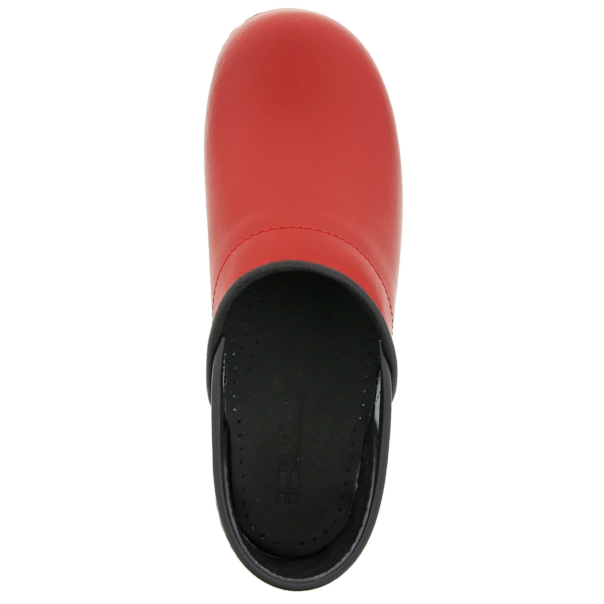 BJORK PRO ELLA Red Leather Clogs - CLOSEOUT