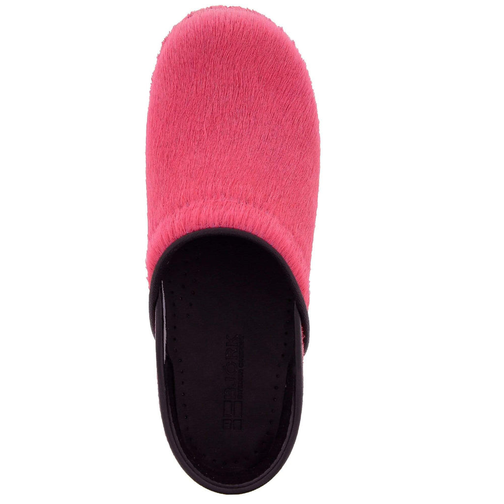 BJORK PROFESSIONAL Fuchsia Pelzleder Clogs