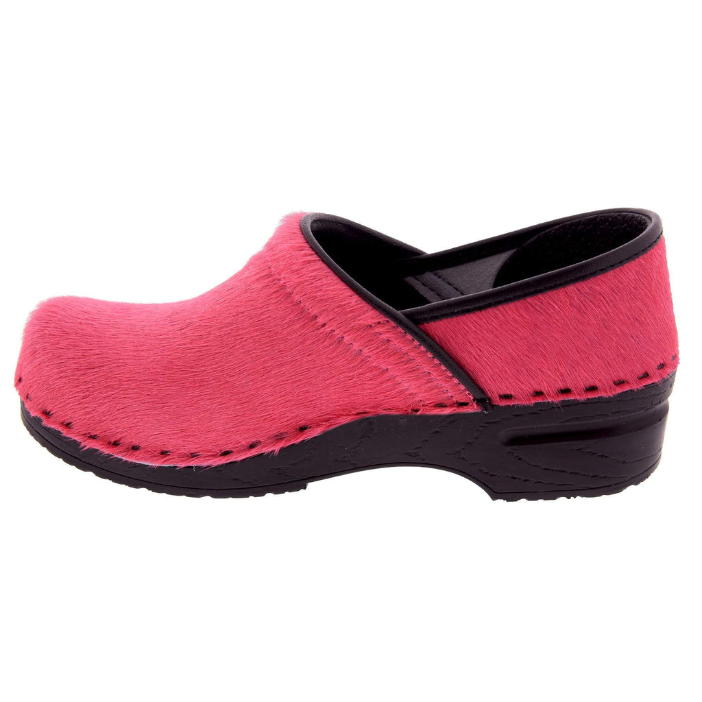 BJORK PROFESSIONAL Fuchsia Pelzleder Clogs