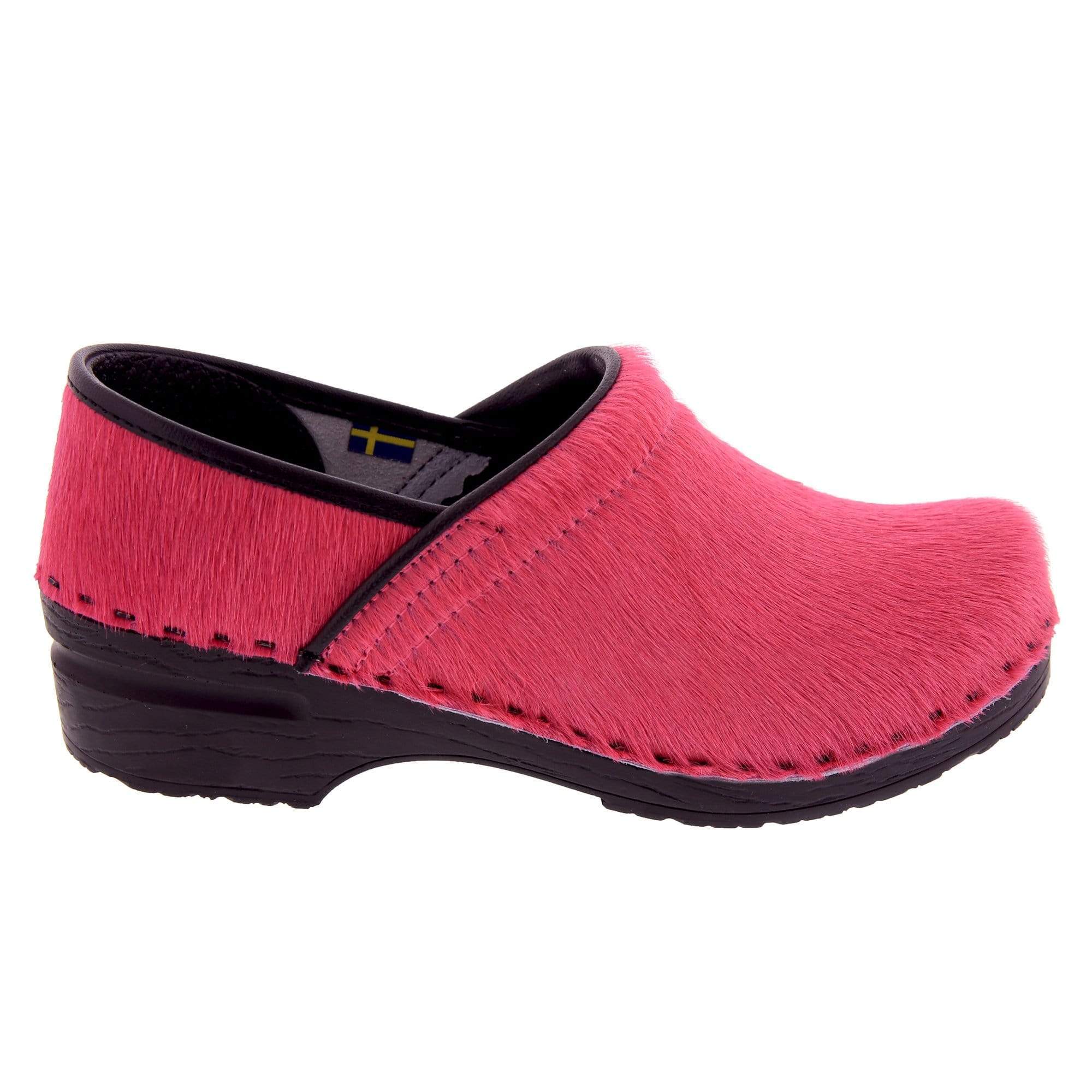 BJORK PROFESSIONAL Fuchsia Pelzleder Clogs