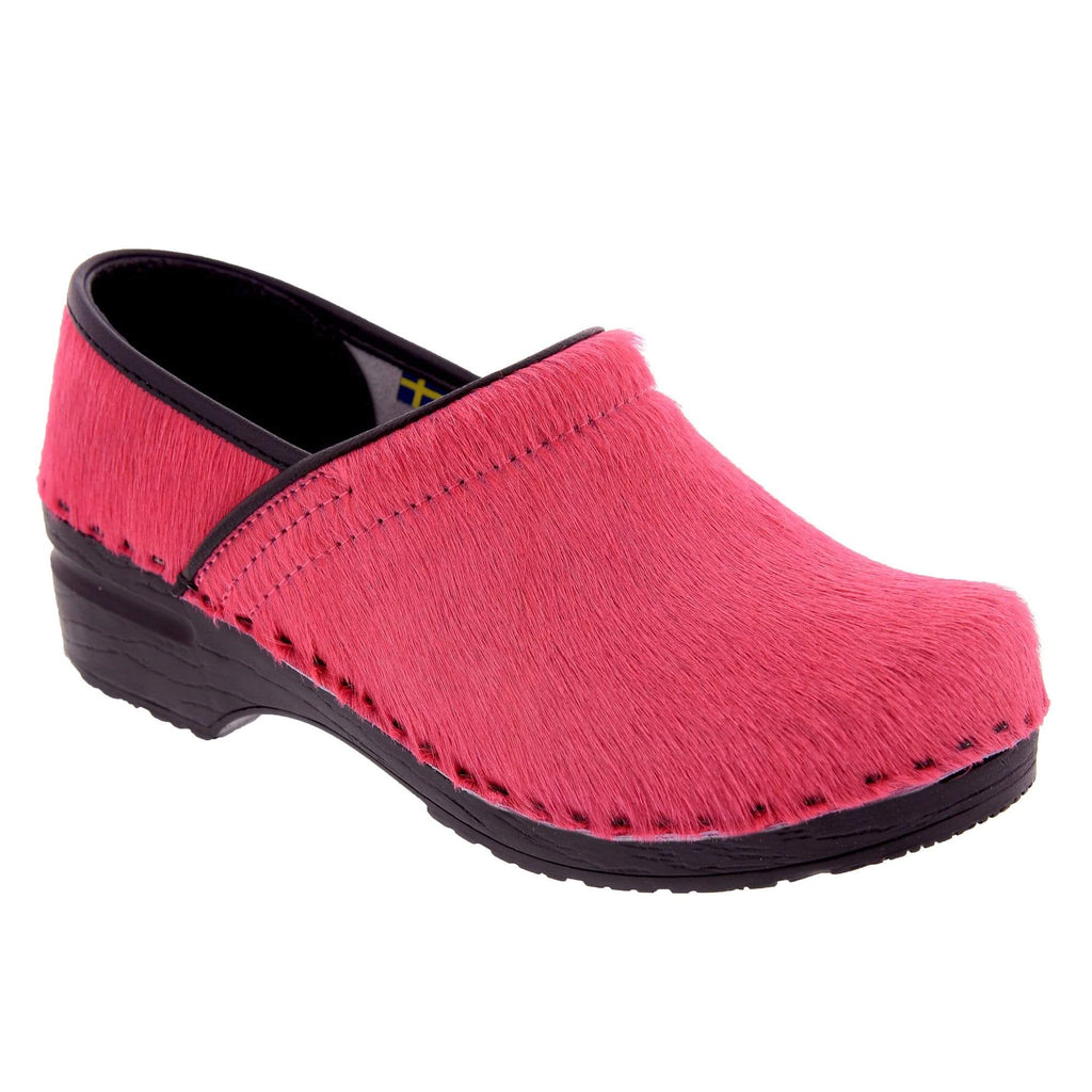 BJORK PROFESSIONAL Fuchsia Pelzleder Clogs