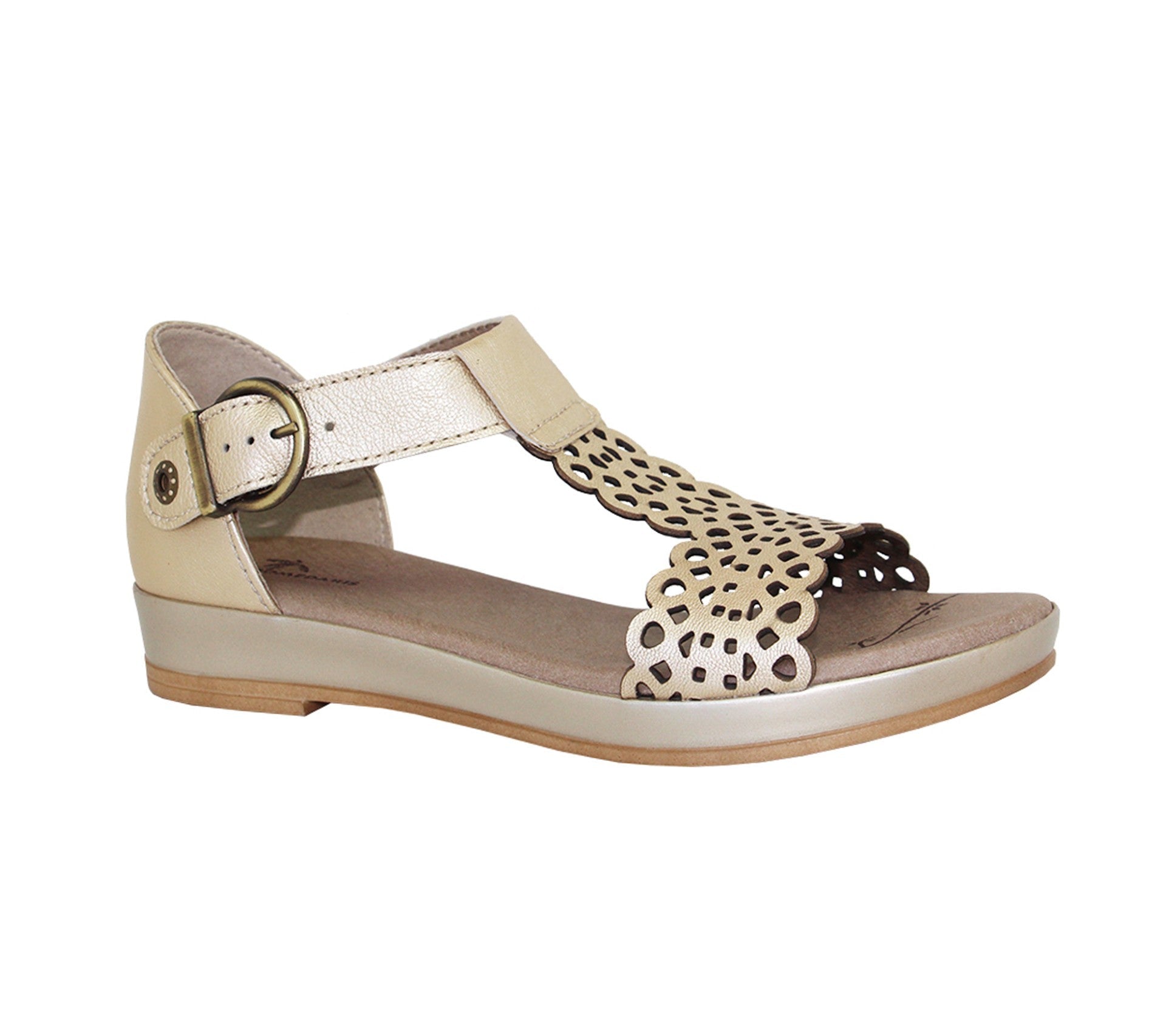 Dromedaris Suri Metallische Ledersandalen