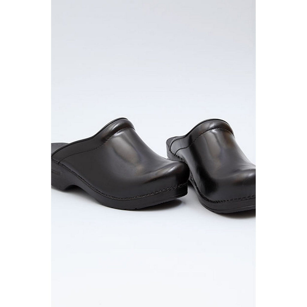 DANSKO Sonja Black Cabrio Leder Öffnen Sie Back Clogs