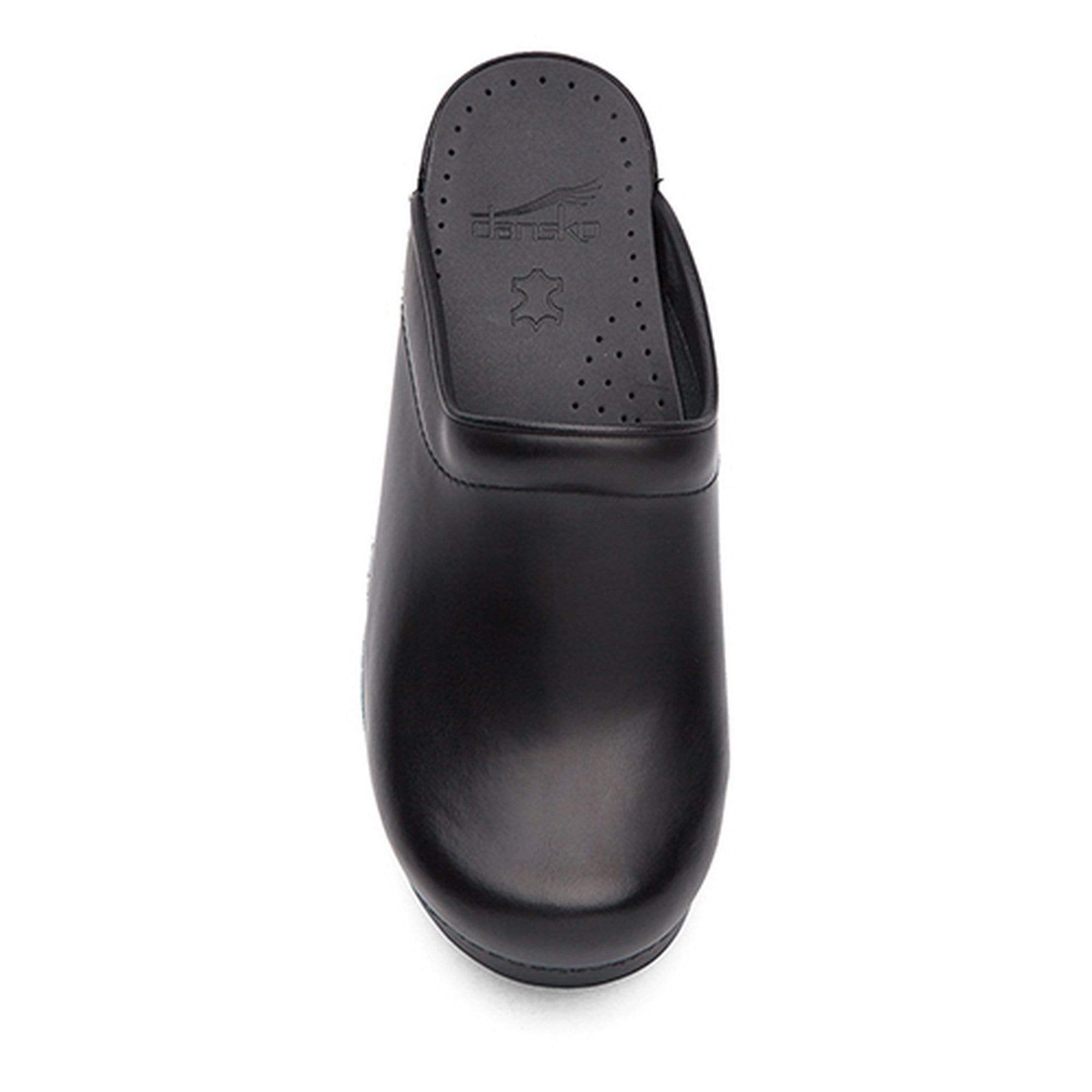 DANSKO Sonja Black Cabrio Leder Öffnen Sie Back Clogs