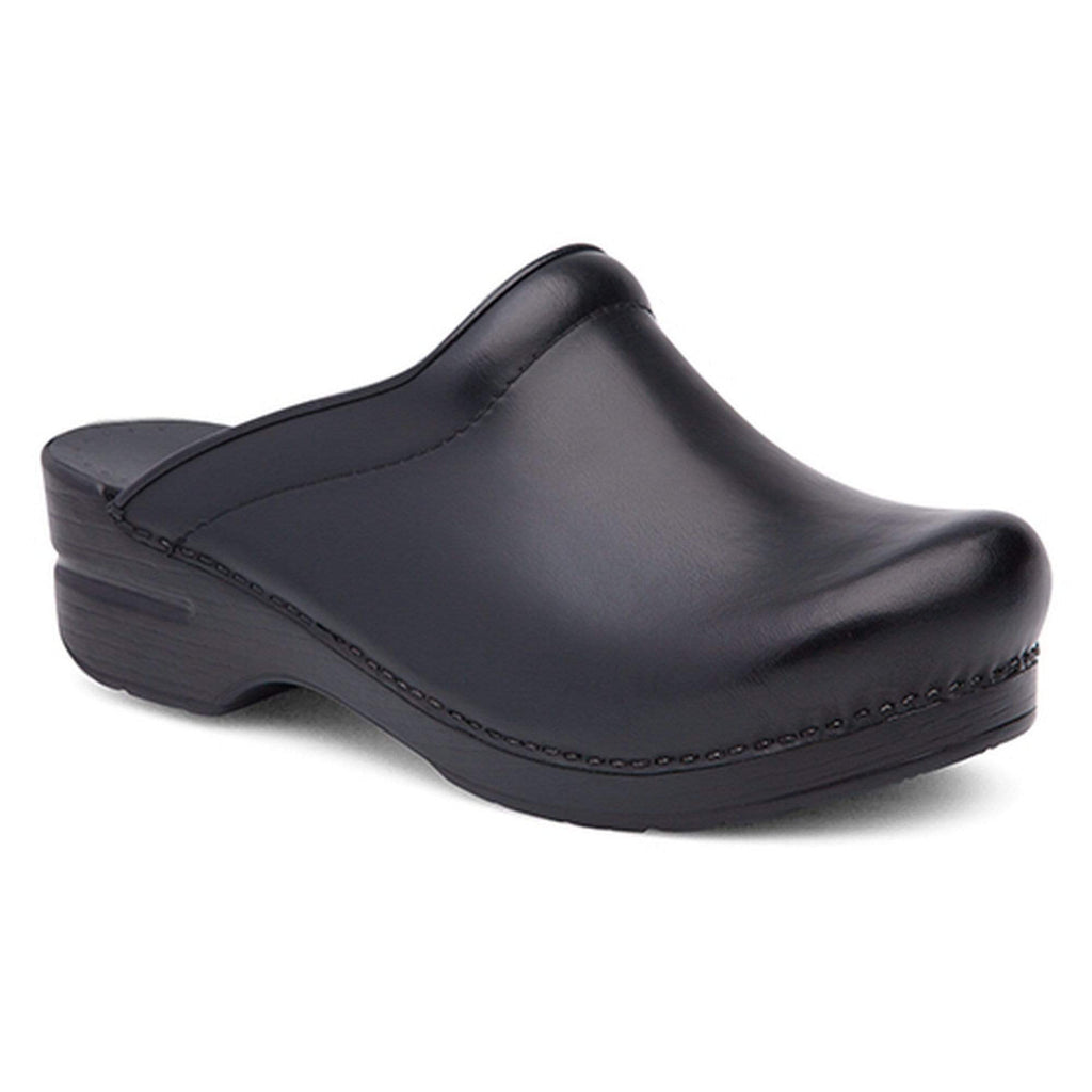 DANSKO Sonja Black Cabrio Leder Öffnen Sie Back Clogs